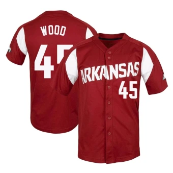 Men's Arkansas Razorbacks Gage Wood Cardinal Vapor Untouchable Full-Button Baseball Jersey - Replica