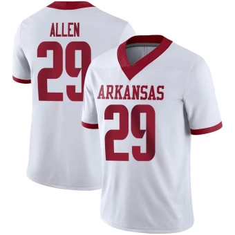 Men's Arkansas Razorbacks Jaden Allen Alternate Football Jersey - Game White