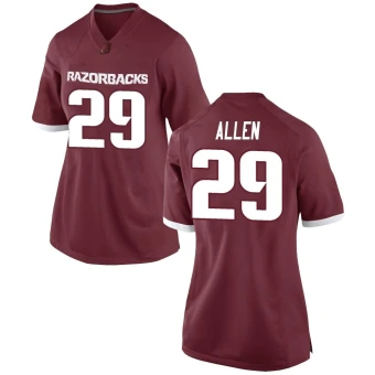 Women's Arkansas Razorbacks Jaden Allen Football Jersey - Game Red